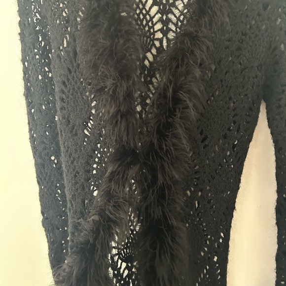Bebe Elegant Black Long Knitted Duster - Picture 4 of 11